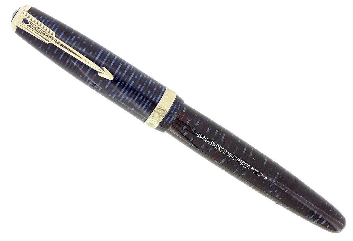 1944 PARKER AZURE PEARL VACUMATIC MAJOR FOUNTAIN PEN RESTORED