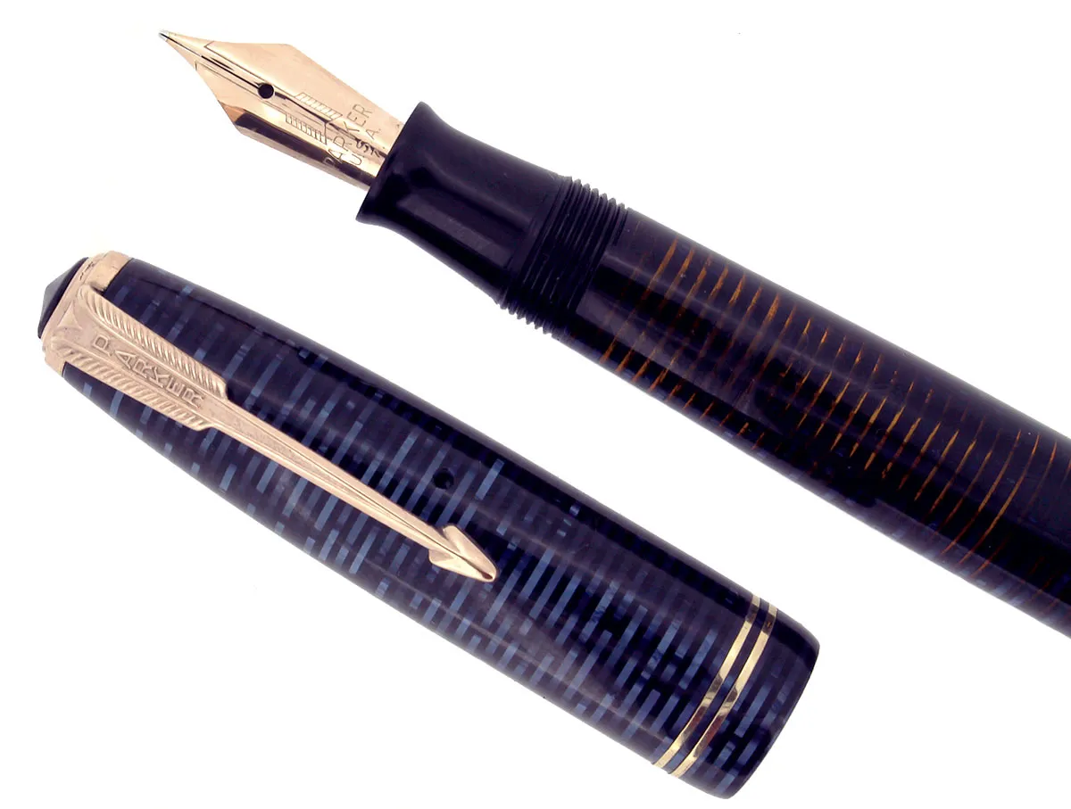 1947 PARKER AZURE PEARL VACUMATIC JUNIOR FOUNTAIN PEN RESTORED CONDITION