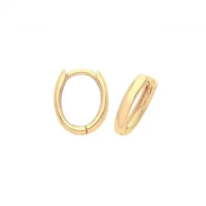 9ct Yellow Gold Hinged Oval Earrings ER022