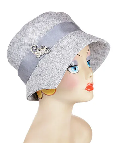 Abigail Hat Style  - Linen in Metallic Silver (SOLD OUT)