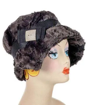 Abigail Style Hat - Luxury Faux Fur in Espresso Bean