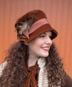 Abigail Style Hat - Velvet in Citrine