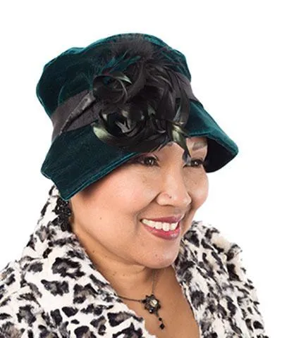 Abigail Style Hat - Velvet in Emerald