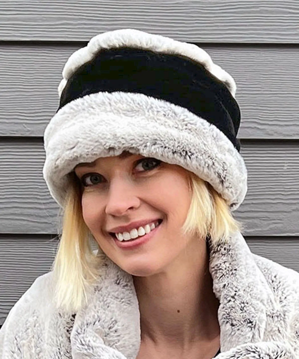 Ana Cloche Hat Style - Frosted Faux Furs