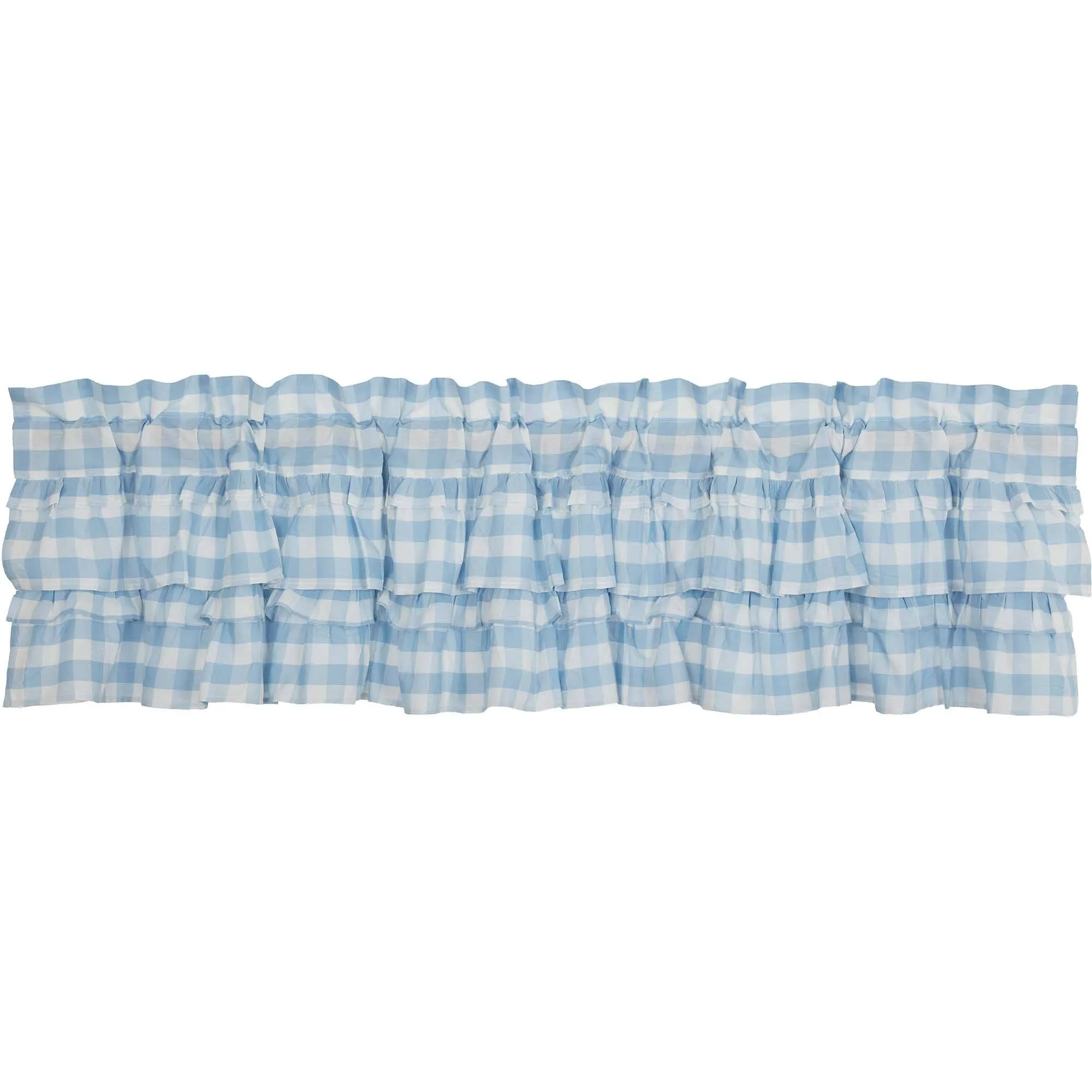 Annie Blue Buffalo Check Ruffled Lined Valance 72"