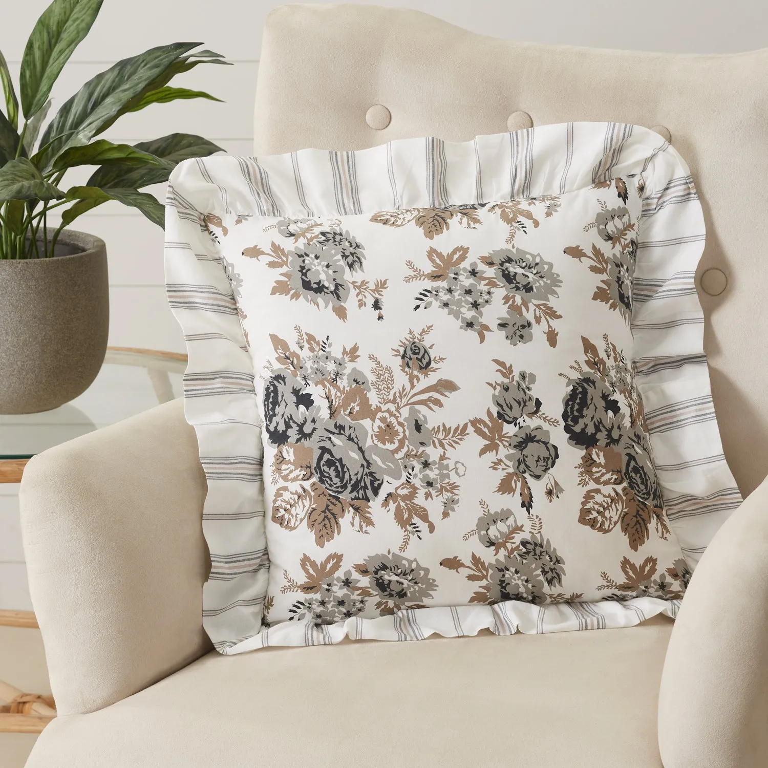 Annie Floral Ruffled Pillow