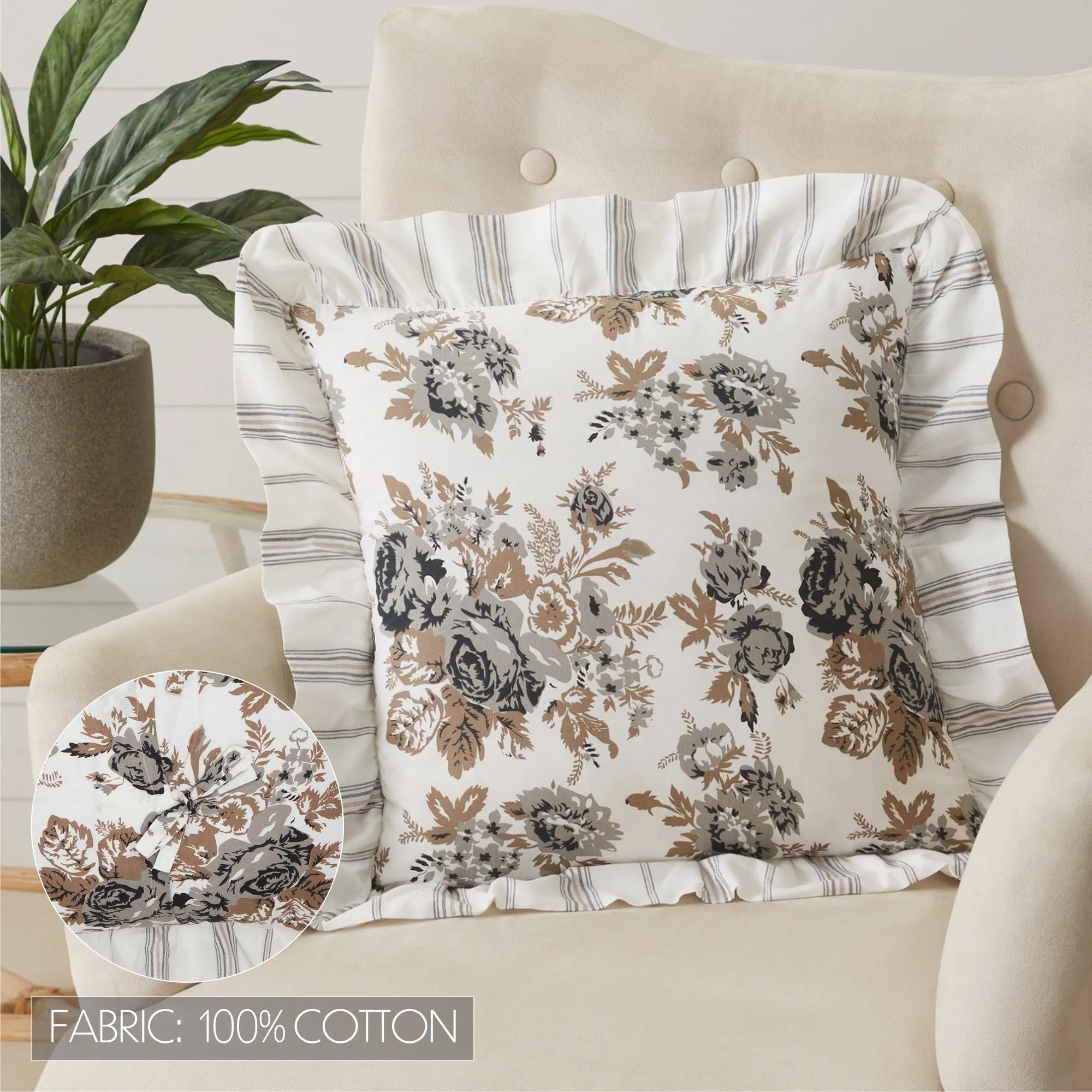 Annie Floral Ruffled Pillow