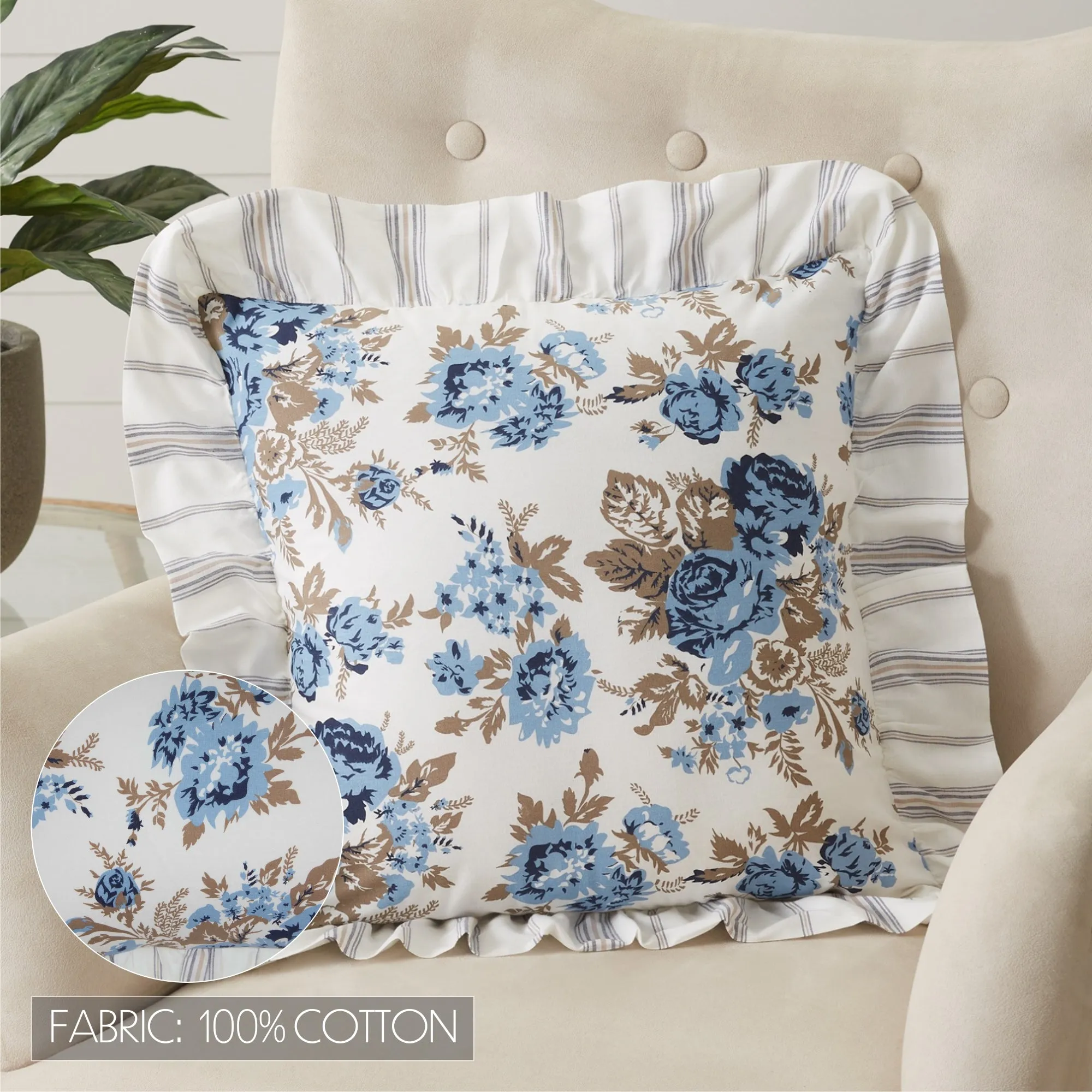 Annie Floral Ruffled Pillow