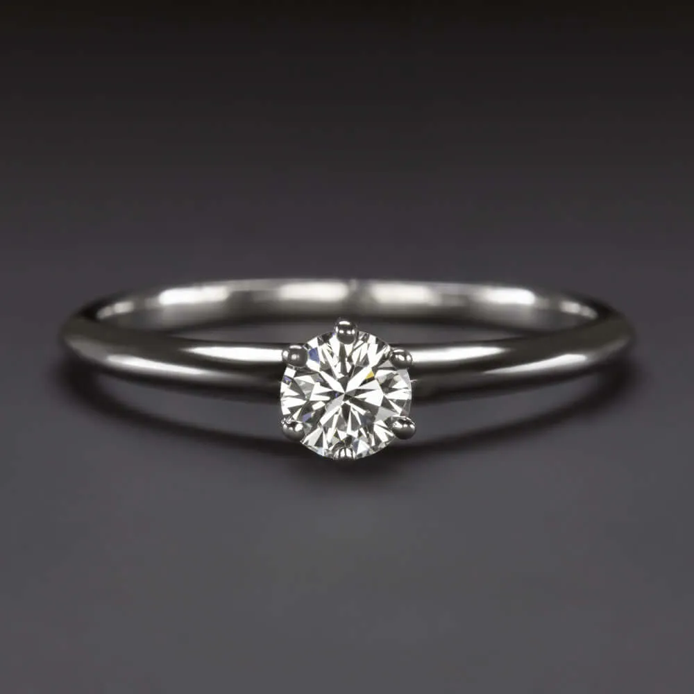 AUTHENTIC VINTAGE TIFFANY & CO DIAMOND ENGAGEMENT RING 0.34ct F-G VVS PLATINUM