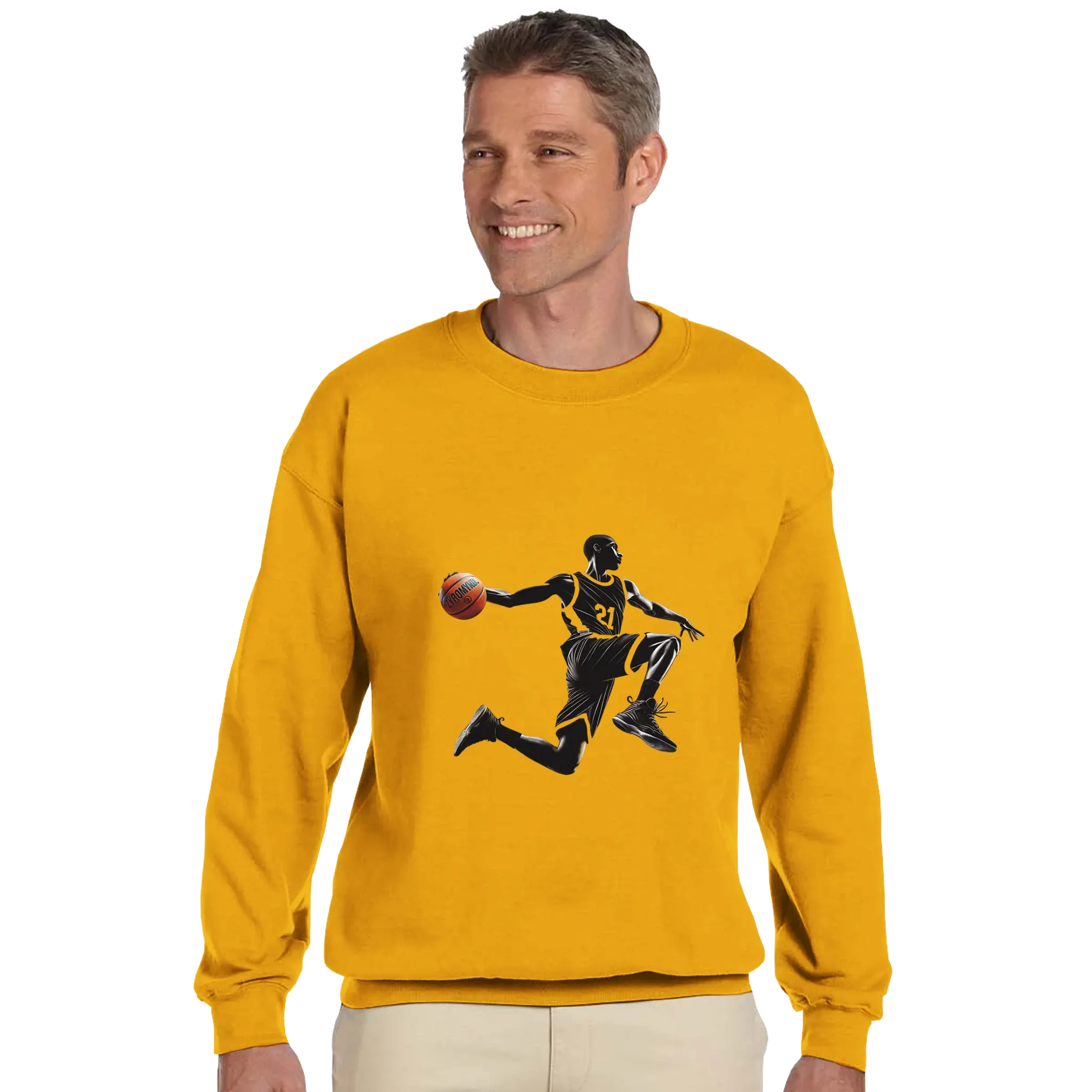 Basketball Player Mid-Air - Classic Unisex Crewneck Sweatshirt | Gildan® 18000