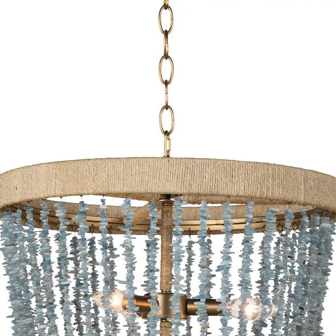 Beach Glass Strands Chandelier