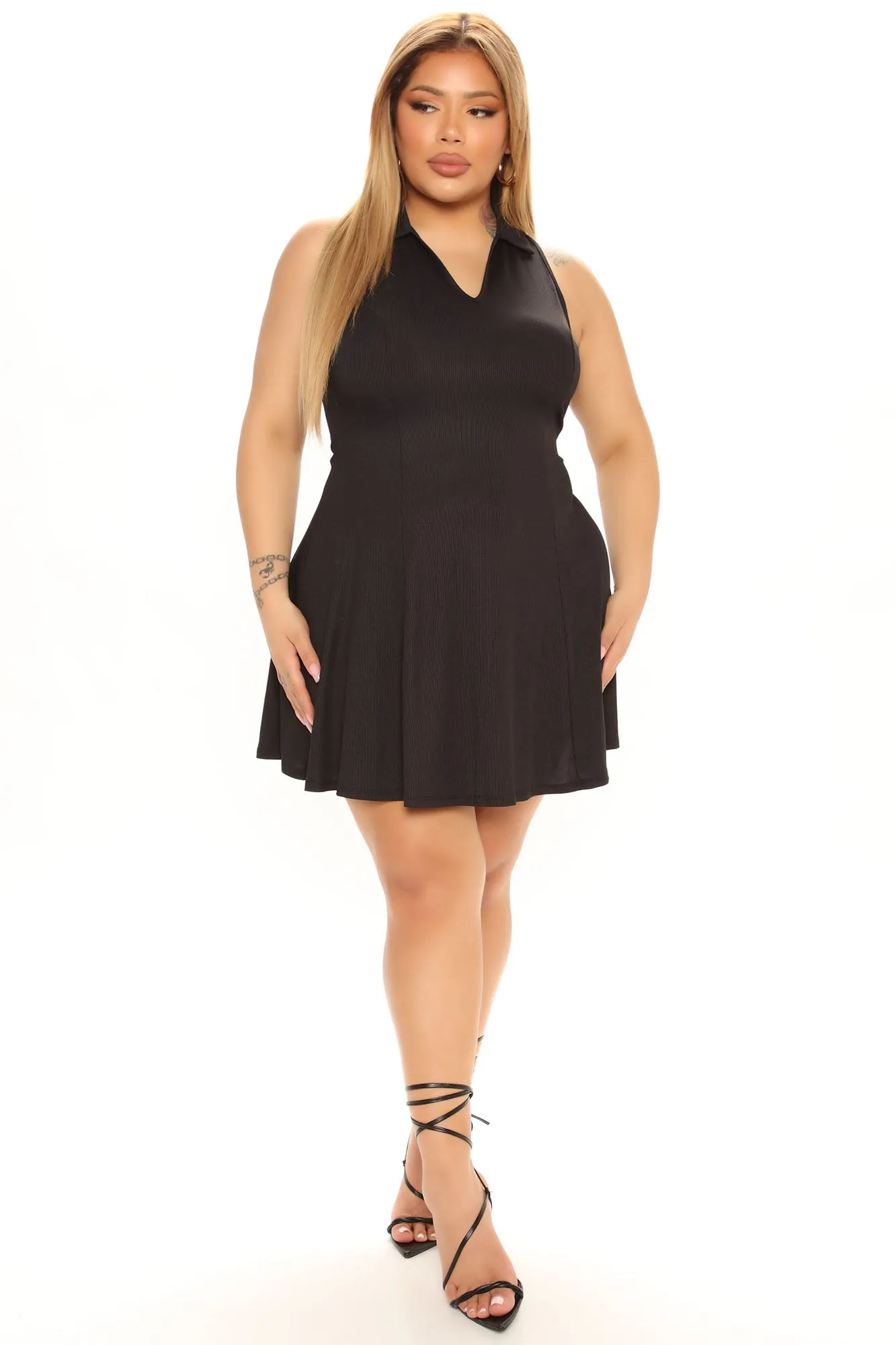 Becca Fit And Flare Mini Dress - Black