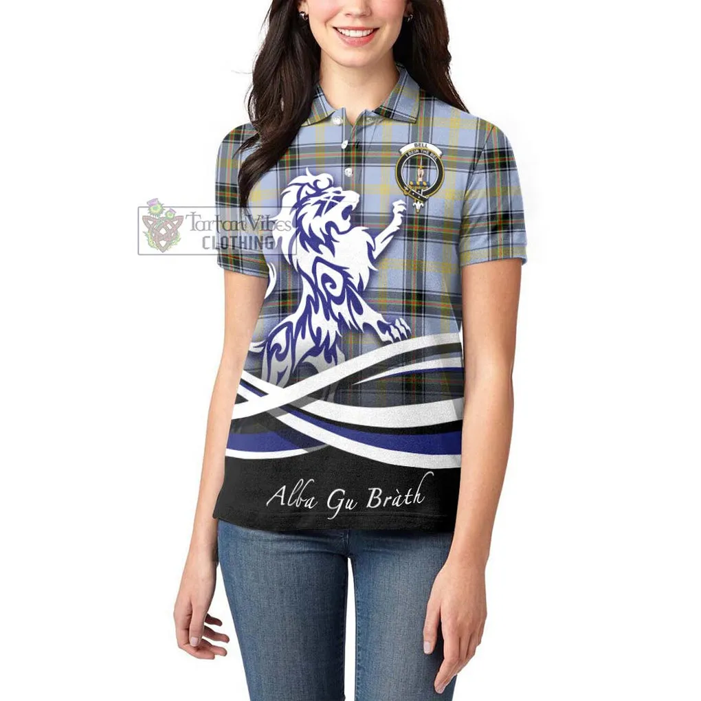 Bell of the Borders Tartan Women's Polo Shirt with Alba Gu Brath Regal Lion Emblem