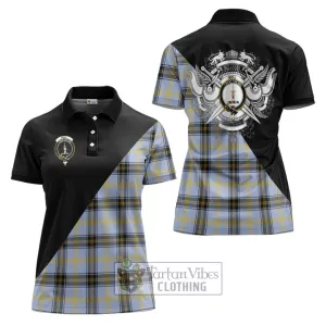 Bell of the Borders Tartan Women's Polo Shirt with Family Crest and Military Logo Style