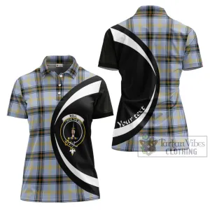 Bell of the Borders Tartan Women's Polo Shirt with Family Crest Circle Style