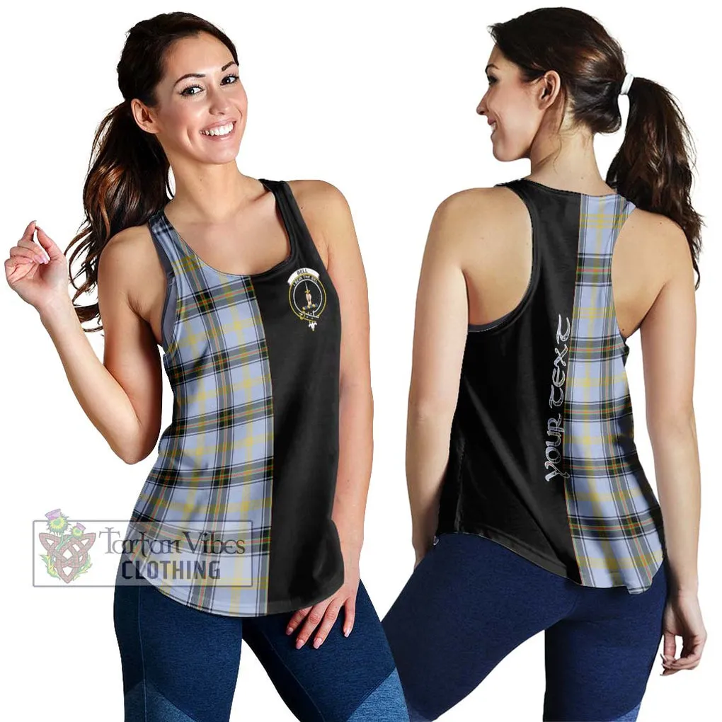 Bell Tartan Women's Racerback Tanks with Family Crest and Half Of Me Style