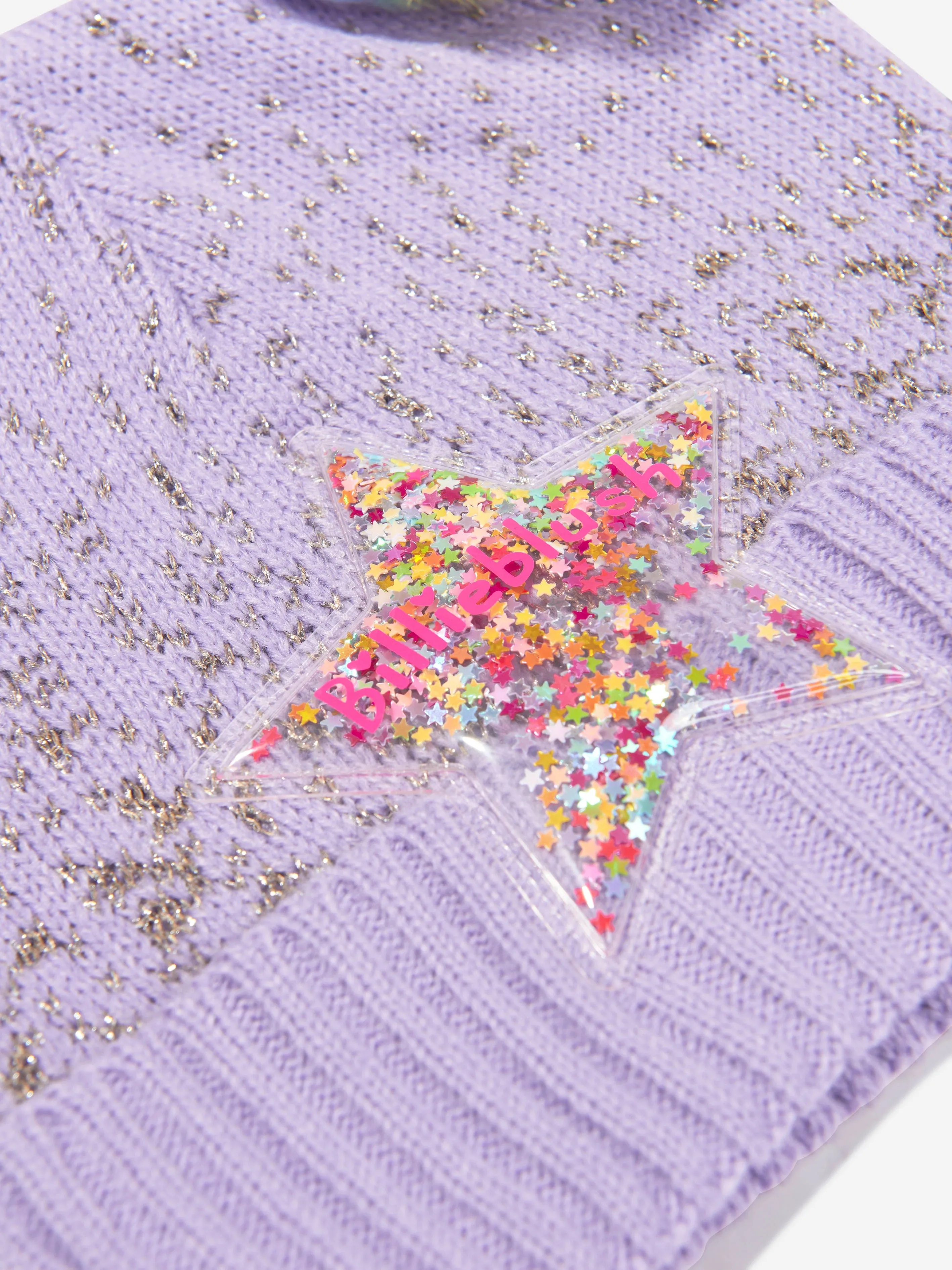 Billieblush Girls Star Bobble Hat in Lilac