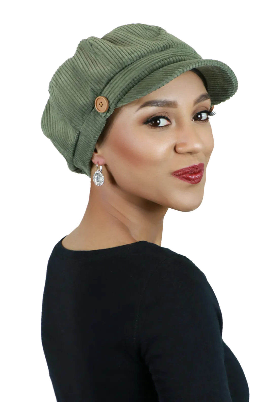 Brianna Corduroy Newsboy Cabbie Hat for Women