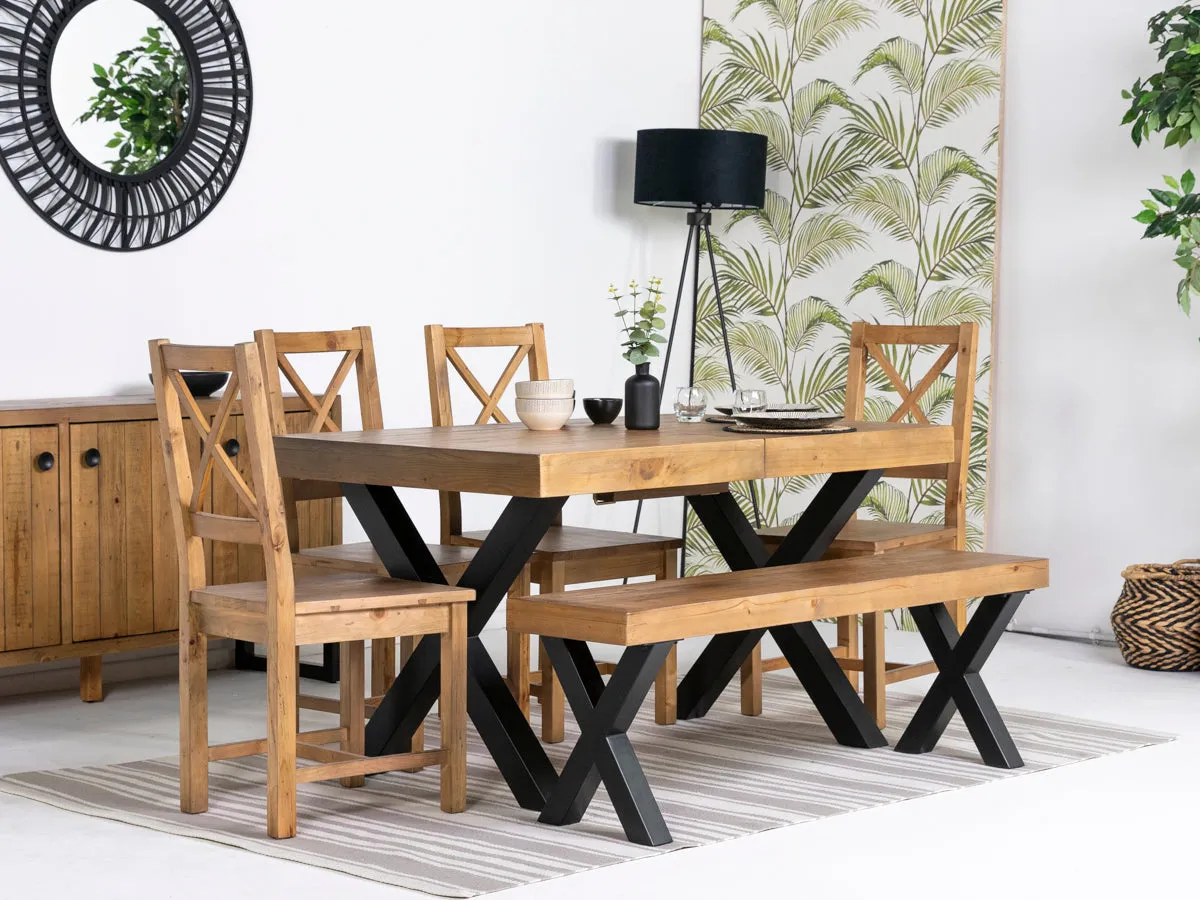 Brooklyn Light Extendable Cross Leg Dining Table (140cm - 180cm)