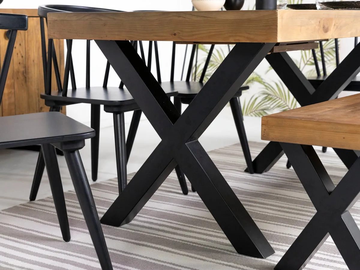 Brooklyn Light Extendable Cross Leg Dining Table (140cm - 180cm)