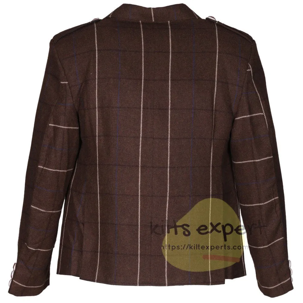 Brown Argyle Jacket with a Fresh White & Blue Lining