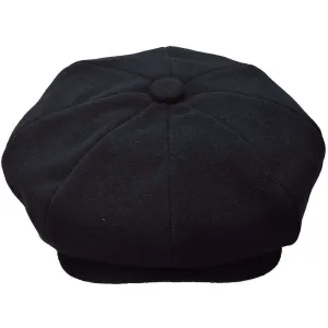 Bruno Capelo ME-900 Black Melton Newsboy Cap