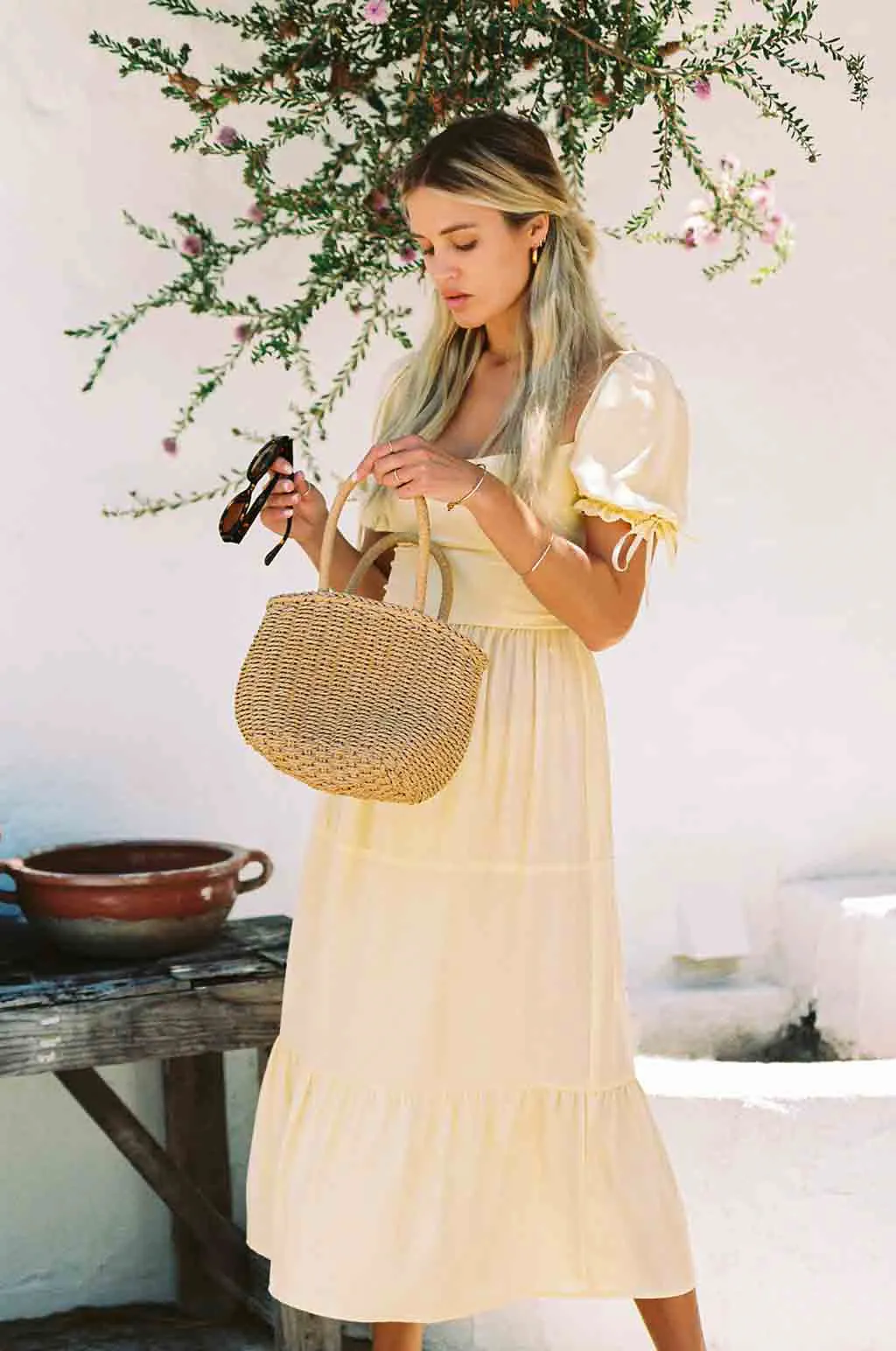 Canyon Dress | Soft Yellow | Silk dress