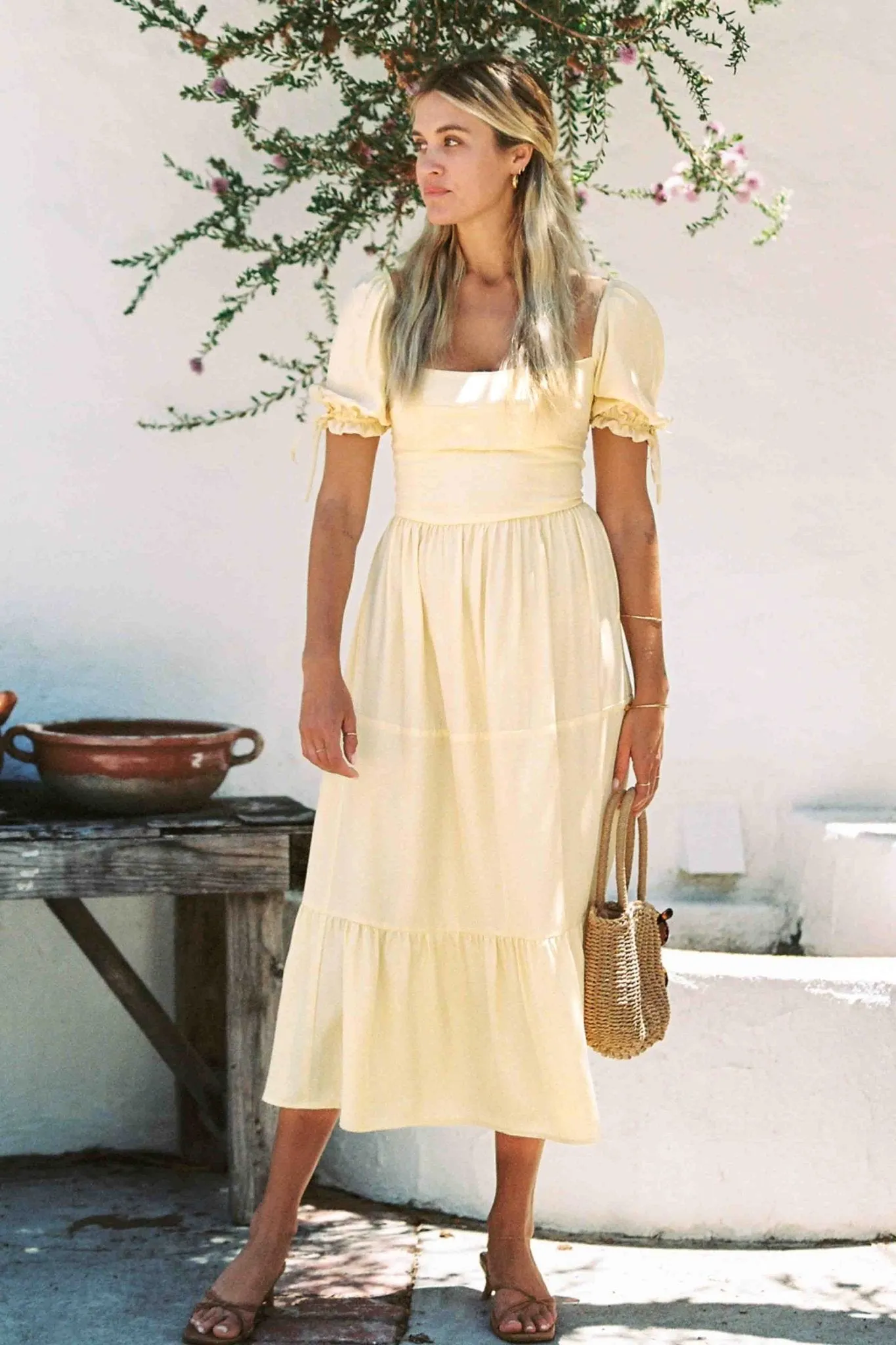 Canyon Dress | Soft Yellow | Silk dress