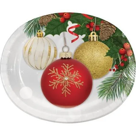 Christmas Ornament Elegance - Oval Platter