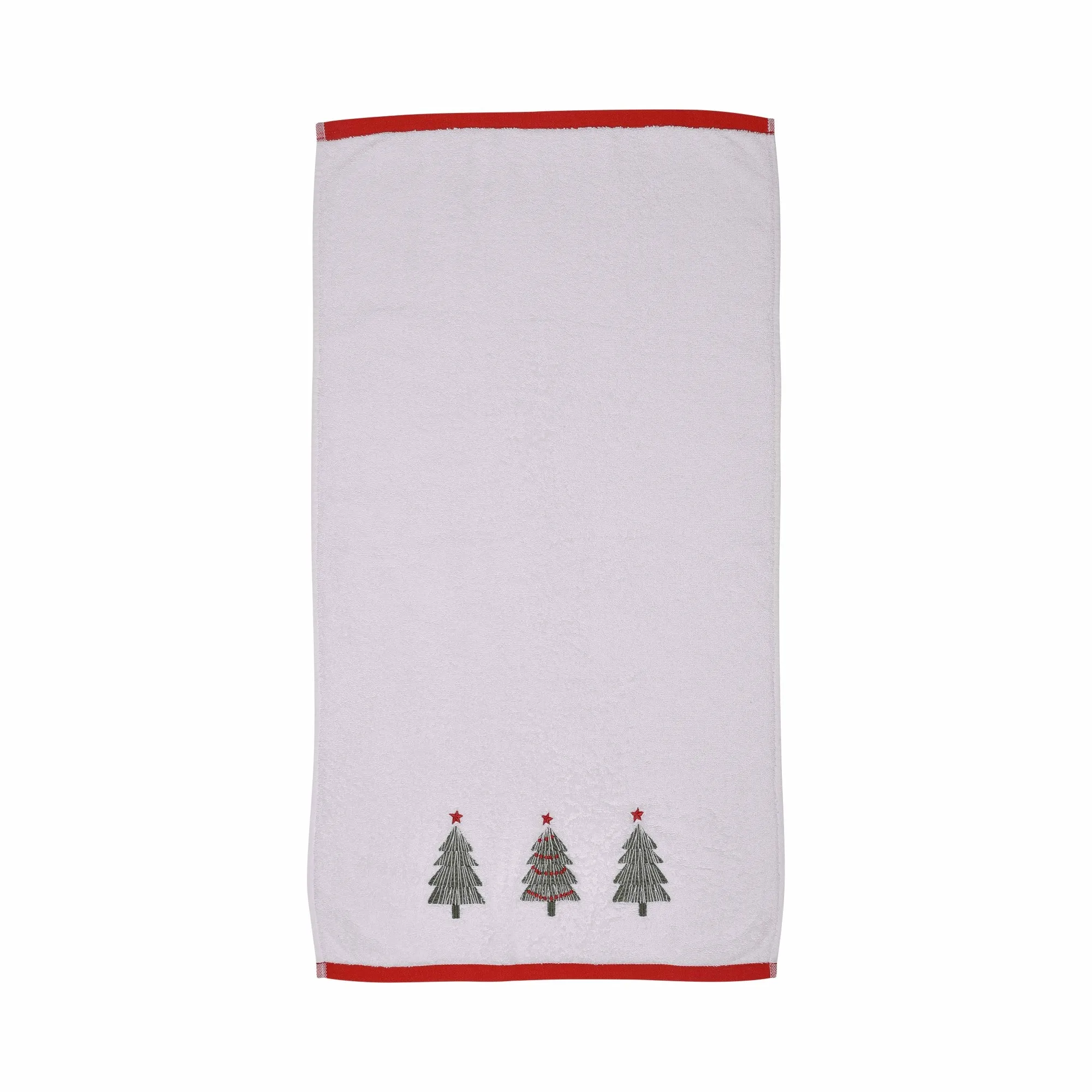 Christmas Trees Hand Towel (2 pack) by Fusion Christmas in White 50 x 90cm