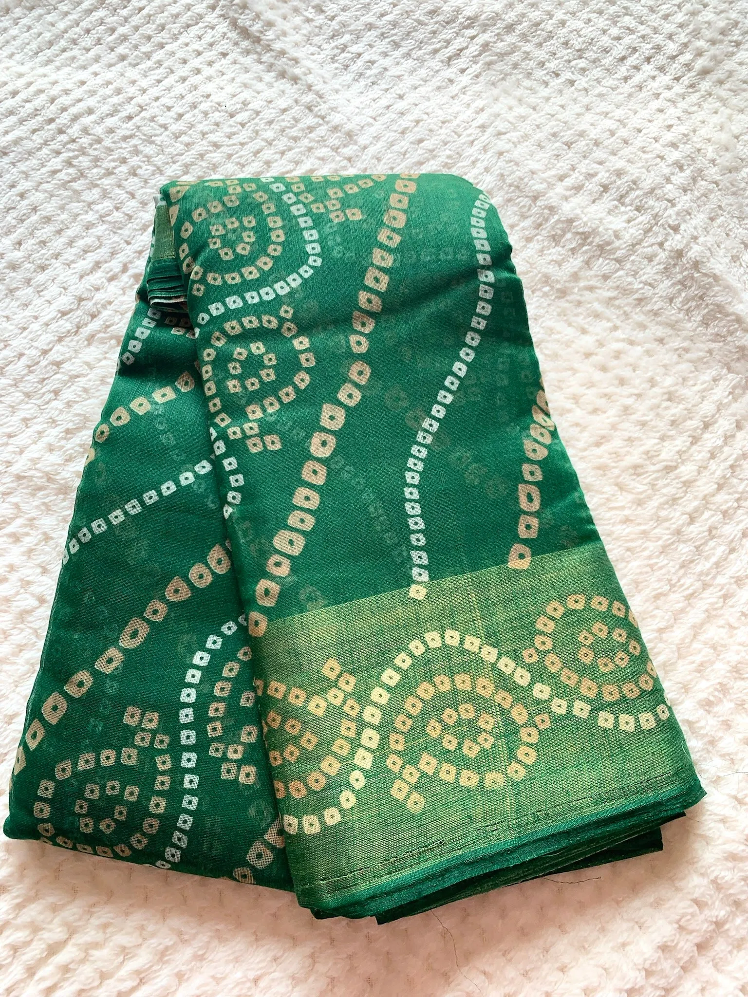 Cotton Chunri: Pine Green