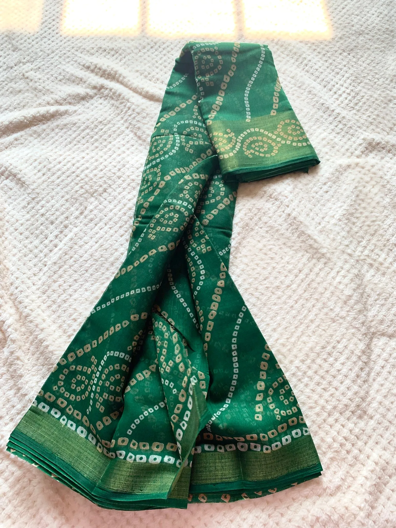 Cotton Chunri: Pine Green