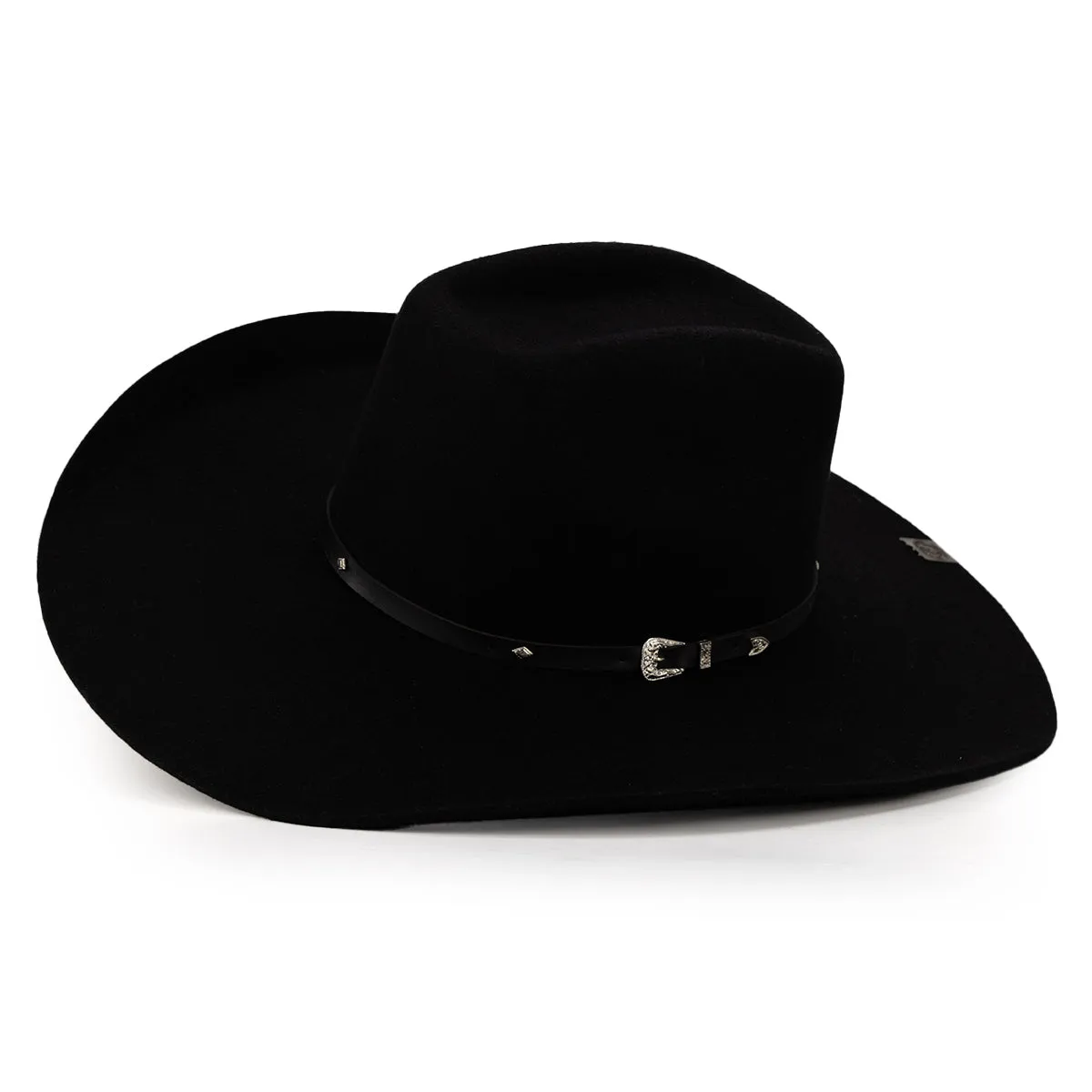 Cross Felt Black Hat