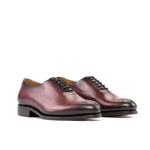 DapperFam Giuliano in Burgundy Men's Italian Leather Whole Cut