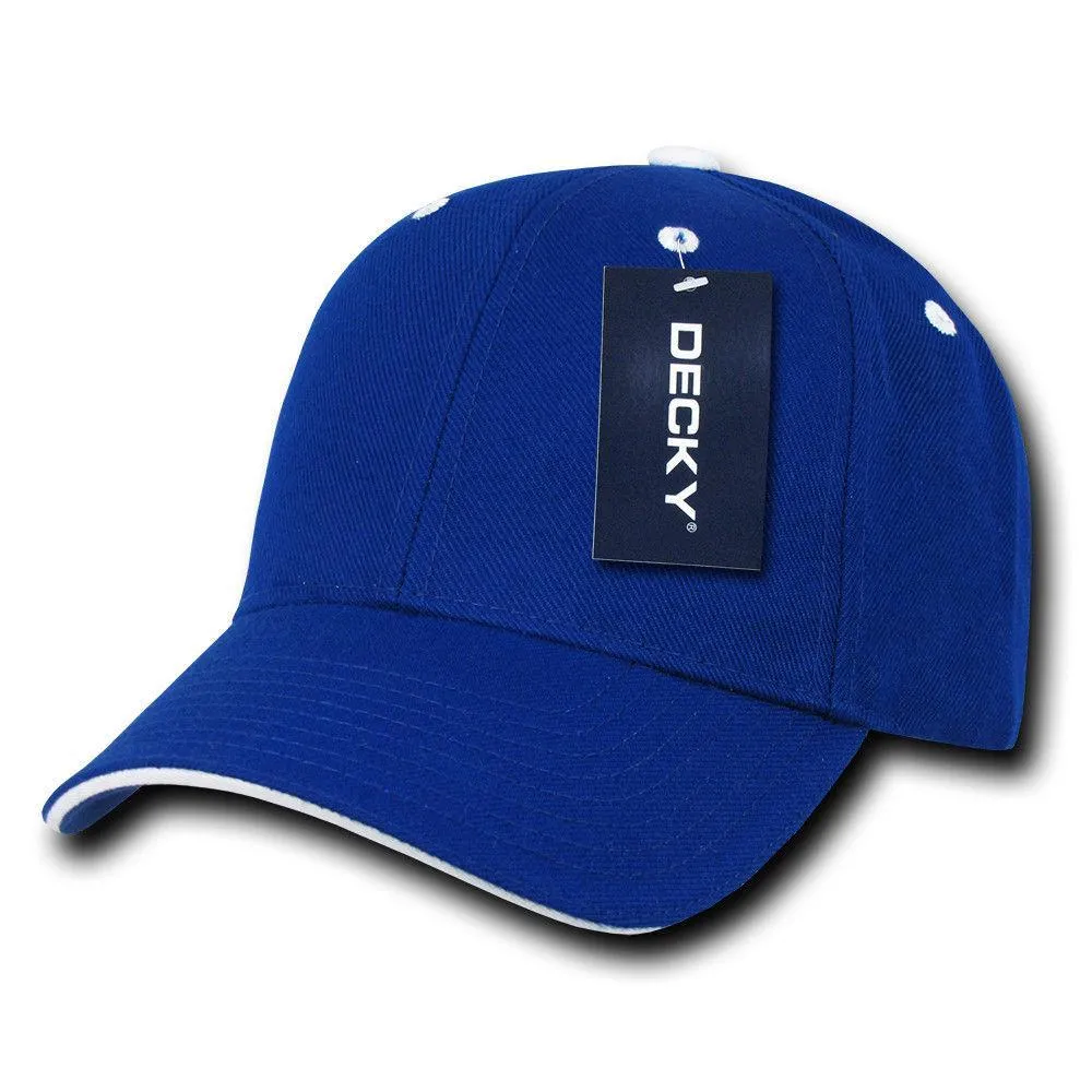 Decky Sandwich Visor Pro Style Two Tone Constructed 6 Panel Baseball Hats Caps