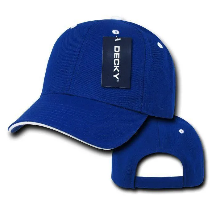 Decky Sandwich Visor Pro Style Two Tone Constructed 6 Panel Baseball Hats Caps