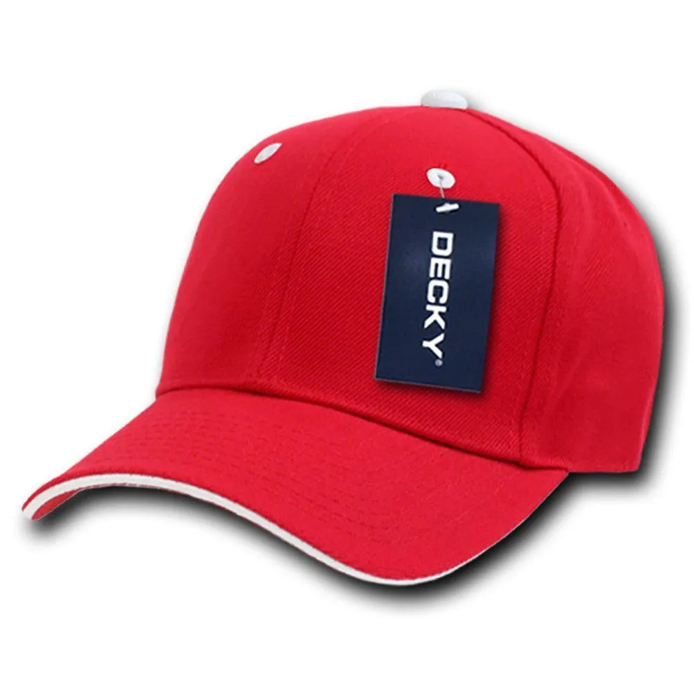 Decky Sandwich Visor Pro Style Two Tone Constructed 6 Panel Baseball Hats Caps