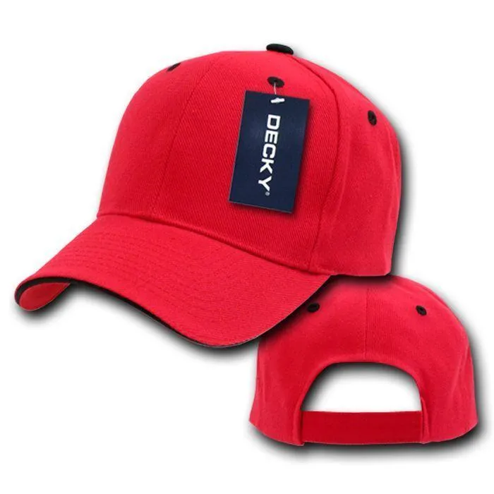 Decky Sandwich Visor Pro Style Two Tone Constructed 6 Panel Baseball Hats Caps