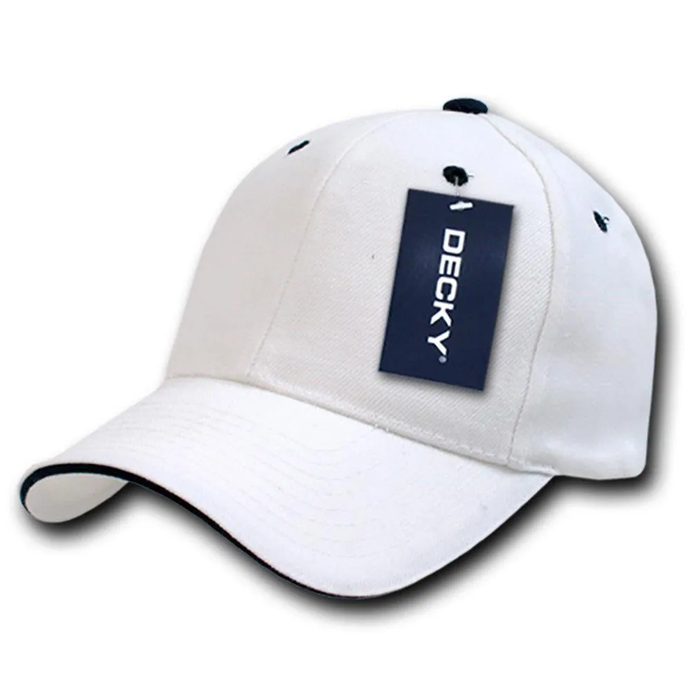 Decky Sandwich Visor Pro Style Two Tone Constructed 6 Panel Baseball Hats Caps