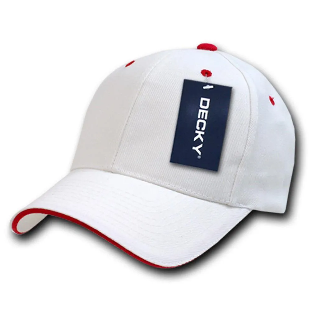 Decky Sandwich Visor Pro Style Two Tone Constructed 6 Panel Baseball Hats Caps