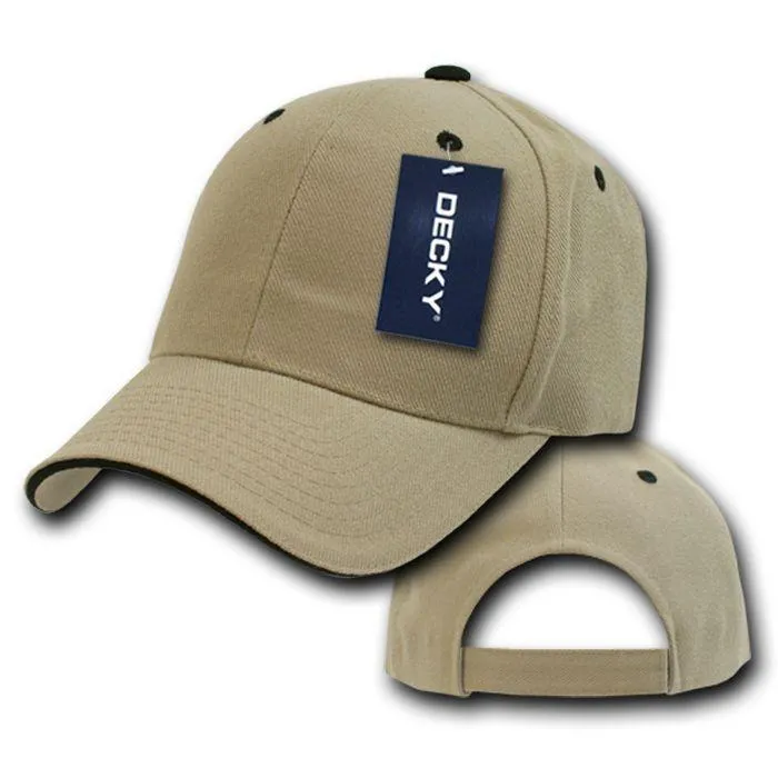 Decky Sandwich Visor Pro Style Two Tone Constructed 6 Panel Baseball Hats Caps