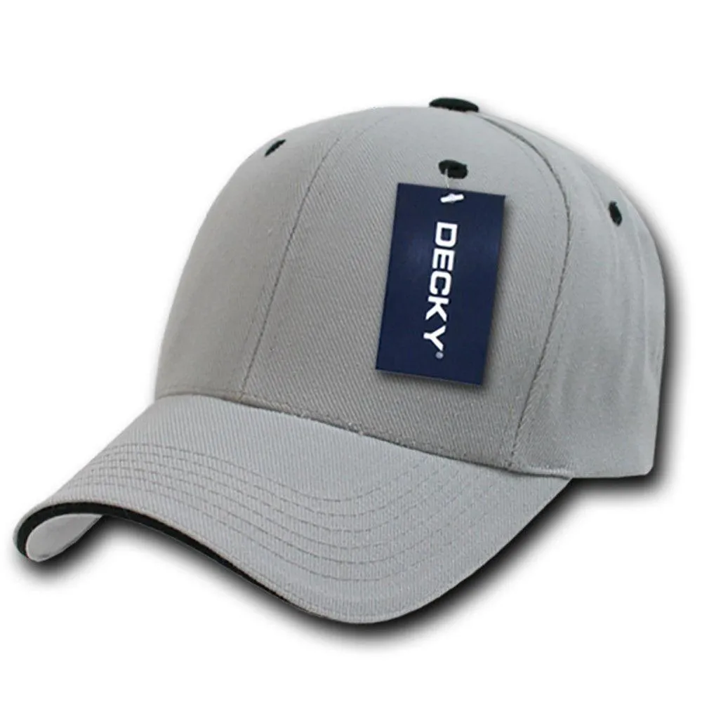 Decky Sandwich Visor Pro Style Two Tone Constructed 6 Panel Baseball Hats Caps