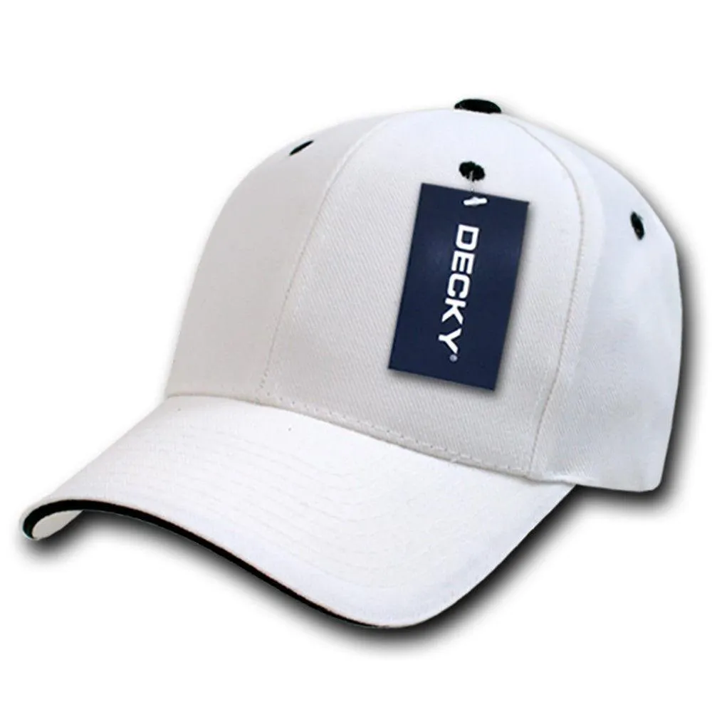 Decky Sandwich Visor Pro Style Two Tone Constructed 6 Panel Baseball Hats Caps