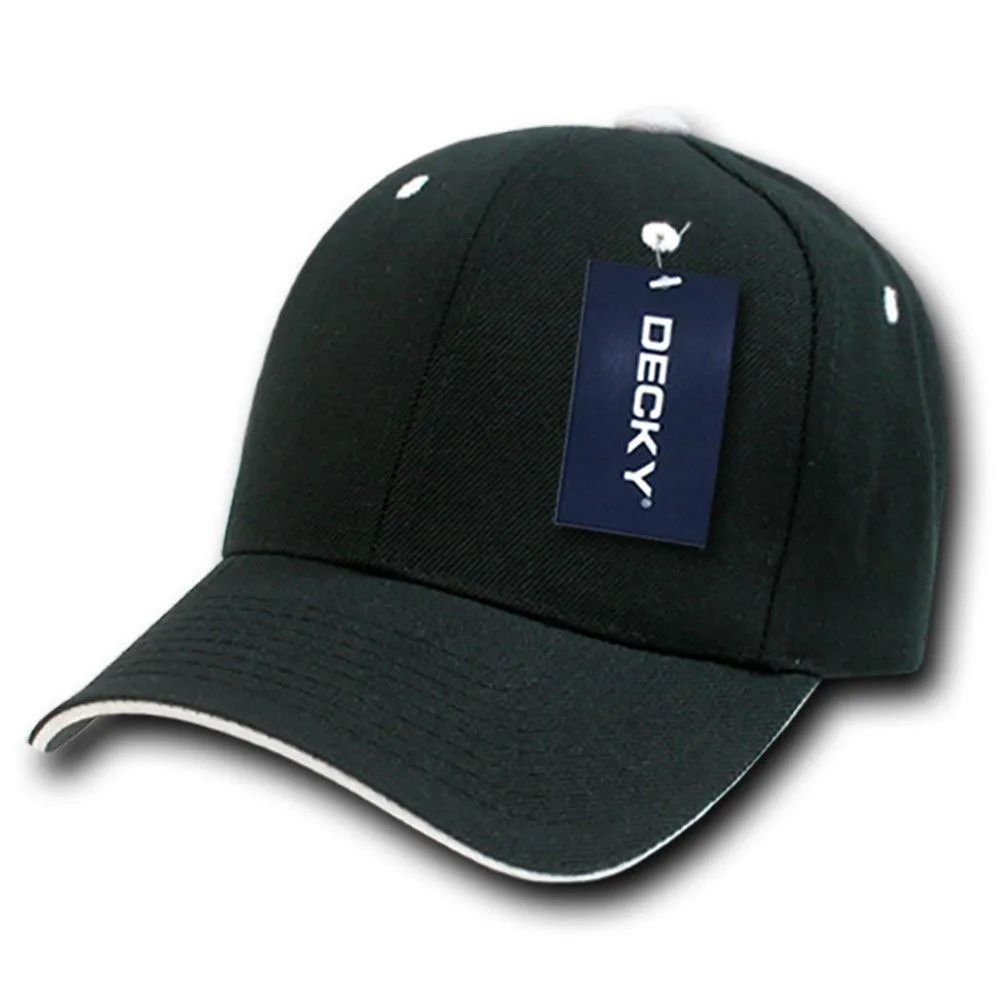 Decky Sandwich Visor Pro Style Two Tone Constructed 6 Panel Baseball Hats Caps