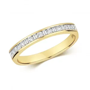 Diamond Jewellery Half Eternity Ring in 9K Yellow Gold RD185