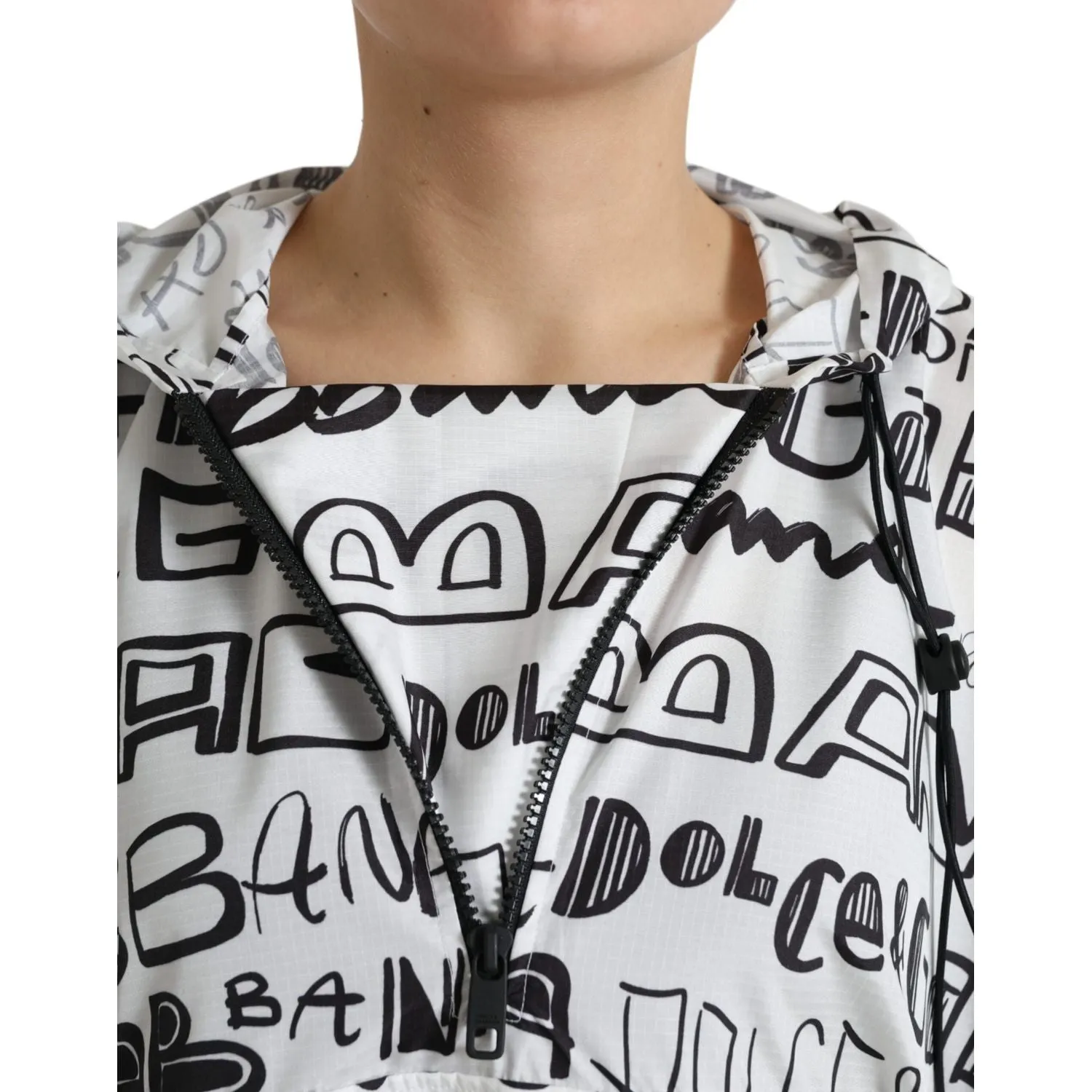 Dolce & Gabbana Chic Hooded Logo Print Blouson Tee