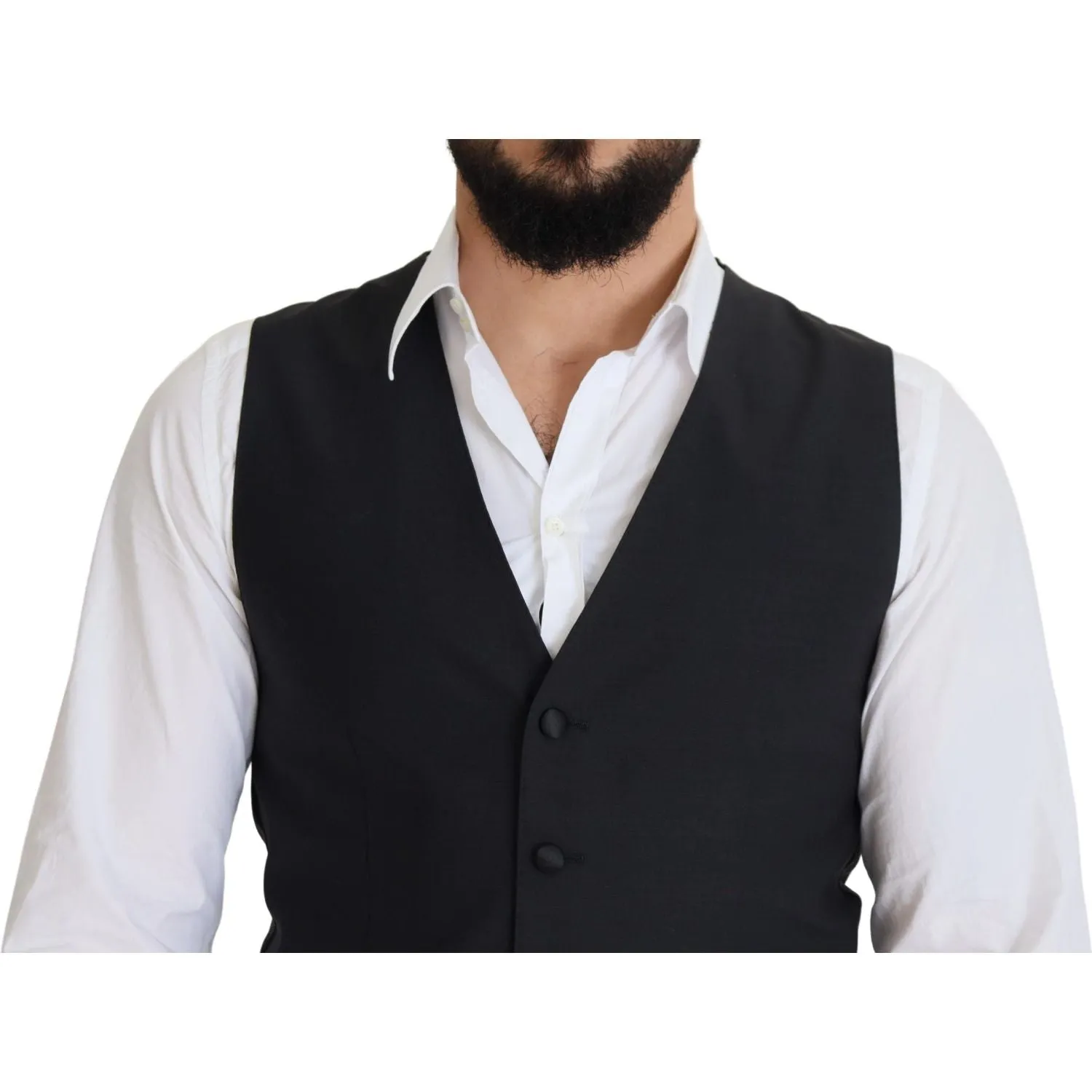 Dolce & Gabbana Elegant Black Single Breasted Dress Vest