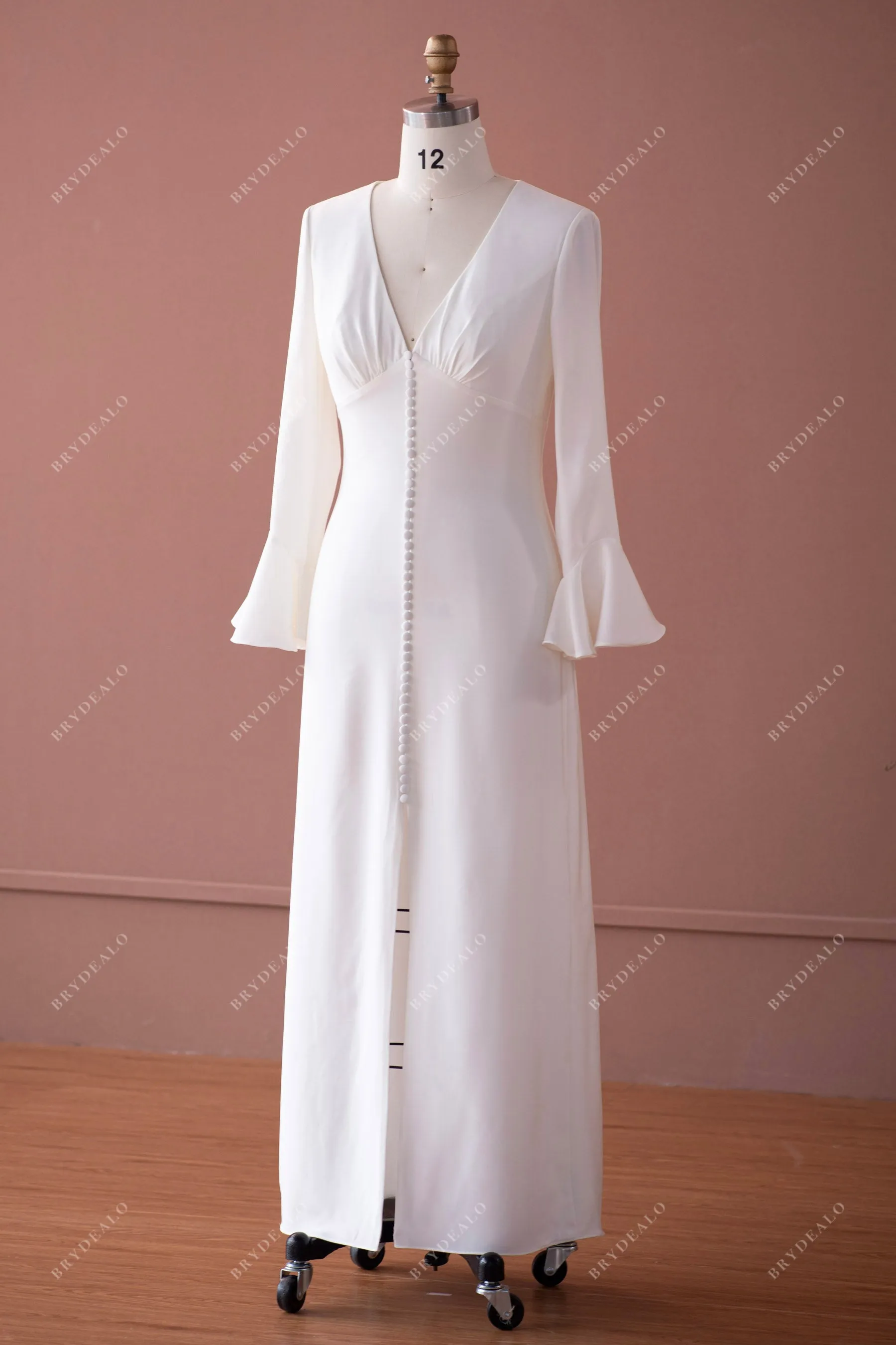 Elegant Vintage Stretchy Satin Ankle Length Wedding Dress