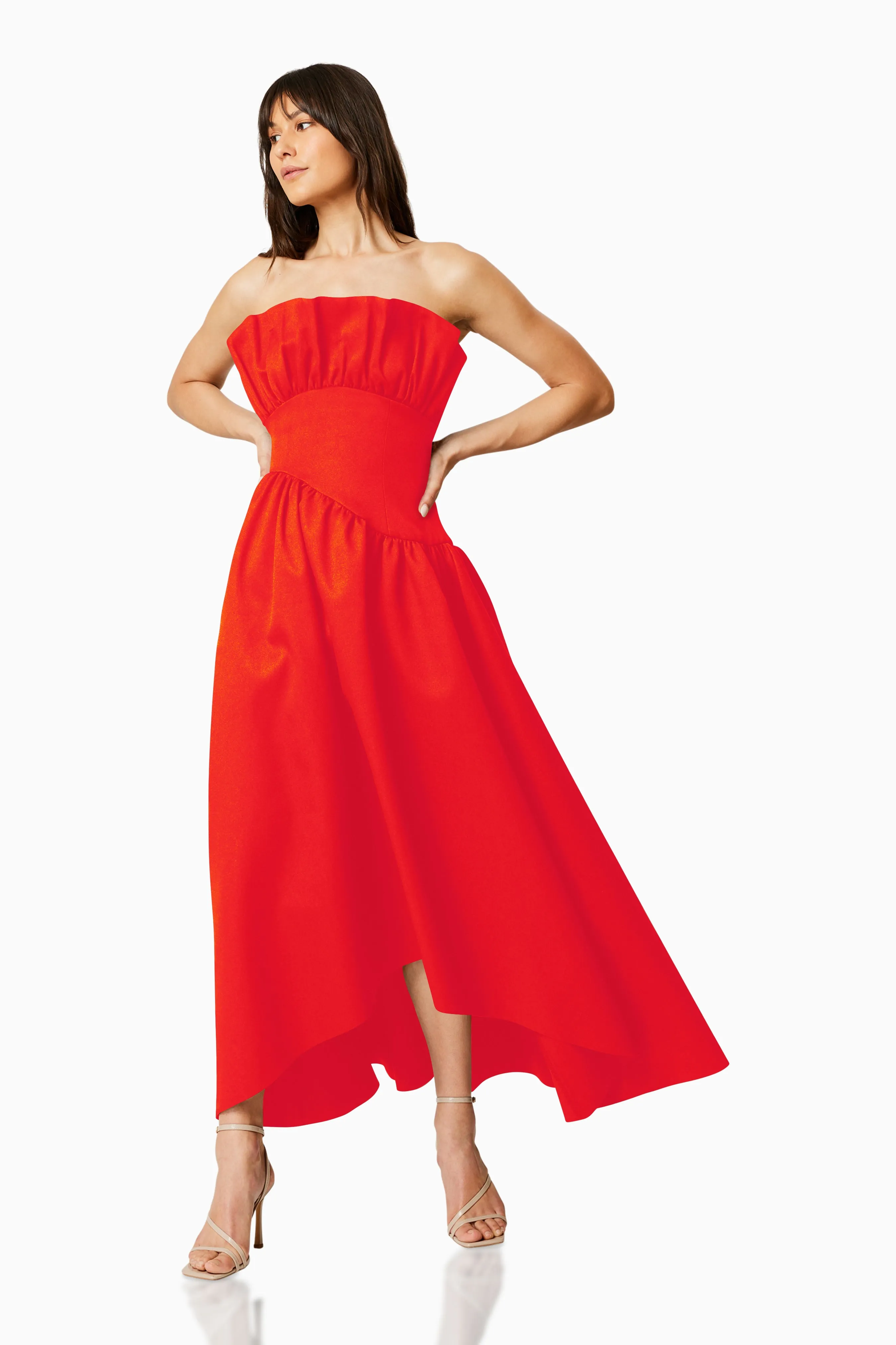 Elliatt Laurel Structured Ruffle Red Dress