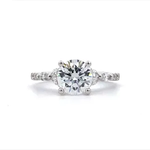 FANA White Gold Side Stones Diamond Engagement Ring S4121/WG